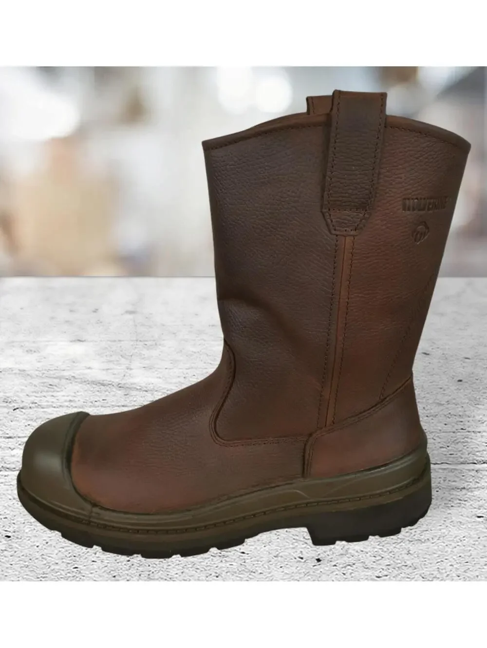 WOLVERINE Men's Crawford WPF Steel Toe Safety Boots, Brown Leather, 13 M, W04664